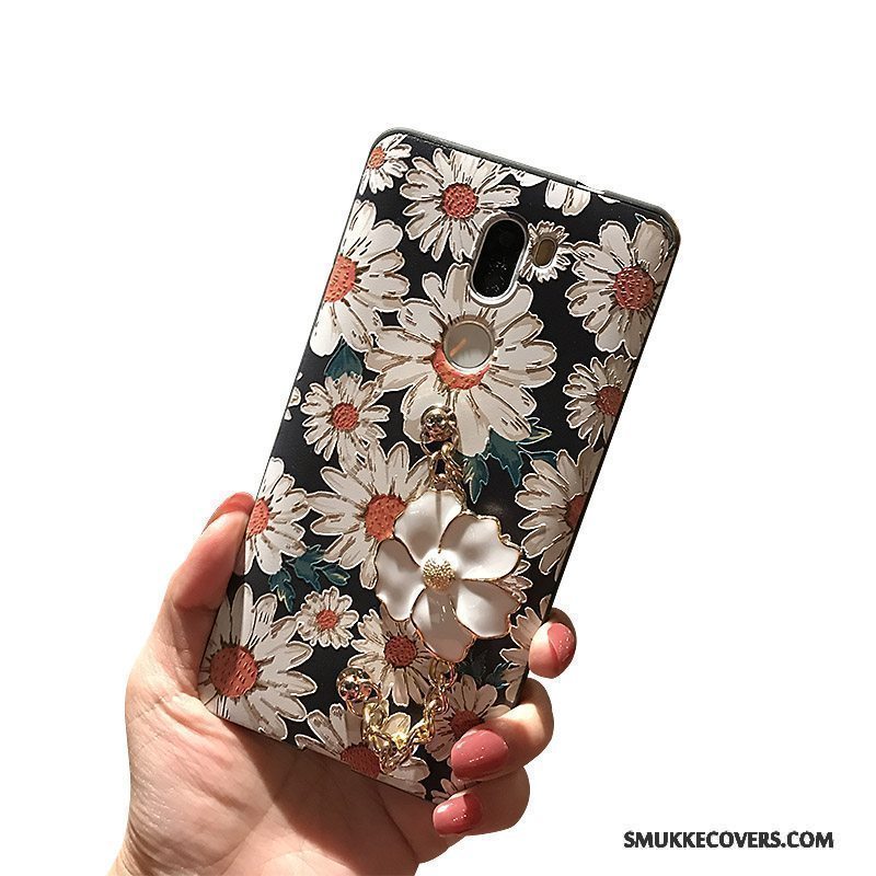 Etui Mi Note 2 Beskyttelse Nubuck Sort, Cover Mi Note 2 Relief Lille Sektion Blomster