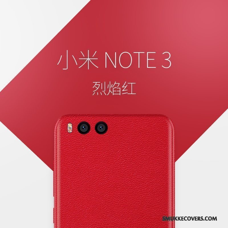 Etui Mi Note 3 Beskyttelse Rød Lille Sektion, Cover Mi Note 3 Læder Telefontynd