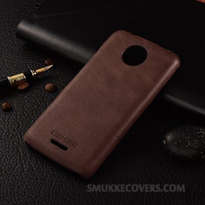 Etui Moto C Plus Læder Telefonvind, Cover Moto C Plus Beskyttelse Business Tynd