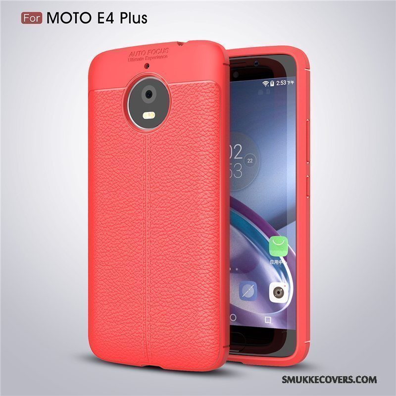 Etui Moto E4 Plus Silikone Anti-fald Telefon, Cover Moto E4 Plus Blød Rød