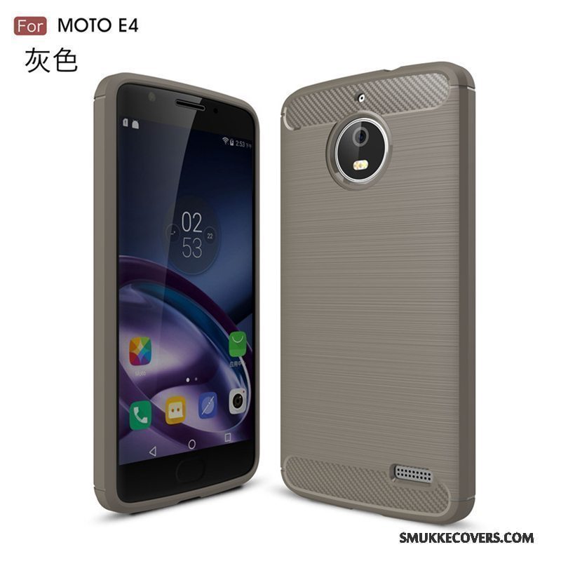 Etui Moto E4 Silikone Telefongrå, Cover Moto E4 Tasker Dyb Farve Anti-fald