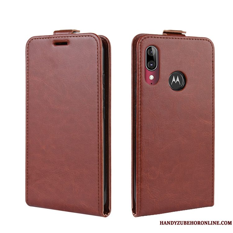 Etui Moto E6 Plus Folio Telefonanti-fald, Cover Moto E6 Plus Læder