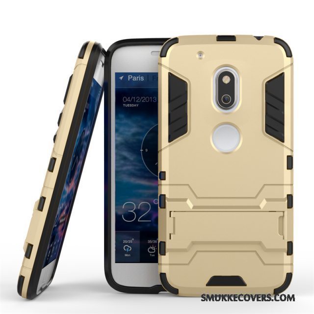 Etui Moto G4 Play Support Dobbelt Guld, Cover Moto G4 Play Beskyttelse Anti-fald Telefon