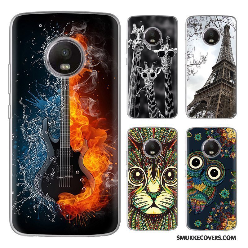 Etui Moto G5 Blød Sort Salg, Cover Moto G5 Cartoon Telefonny