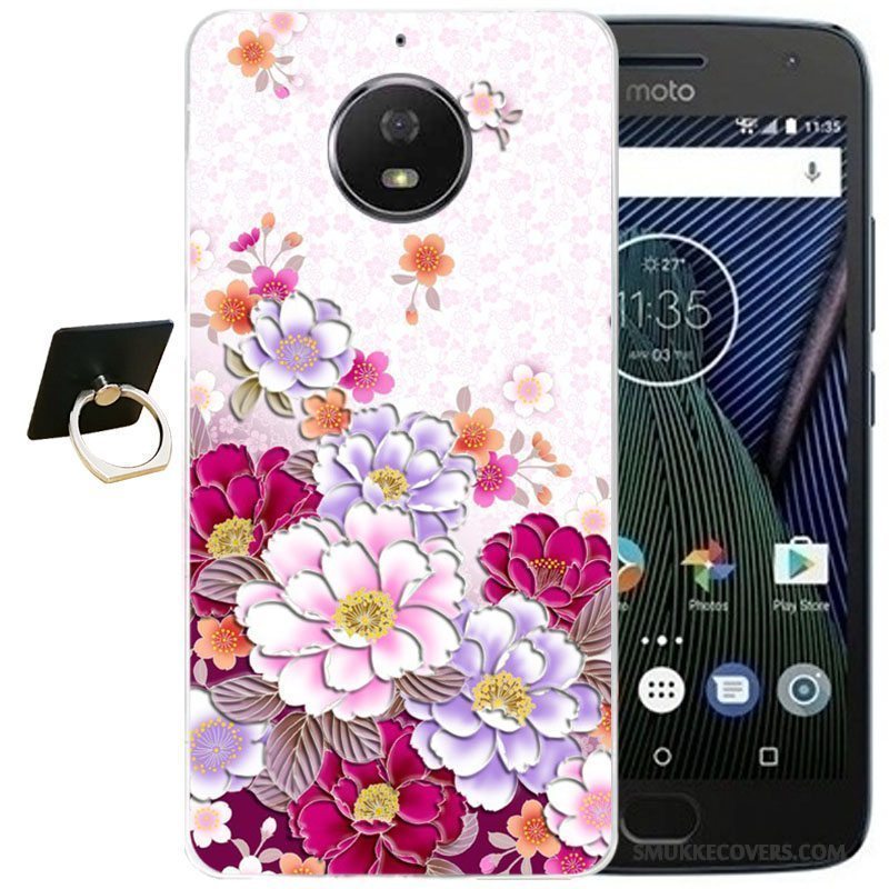 Etui Moto G5 Plus Blød Telefonvind, Cover Moto G5 Plus Cartoon Lyserød