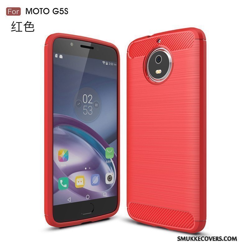 Etui Moto G5s Beskyttelse Rød Silke, Cover Moto G5s Telefonanti-fald