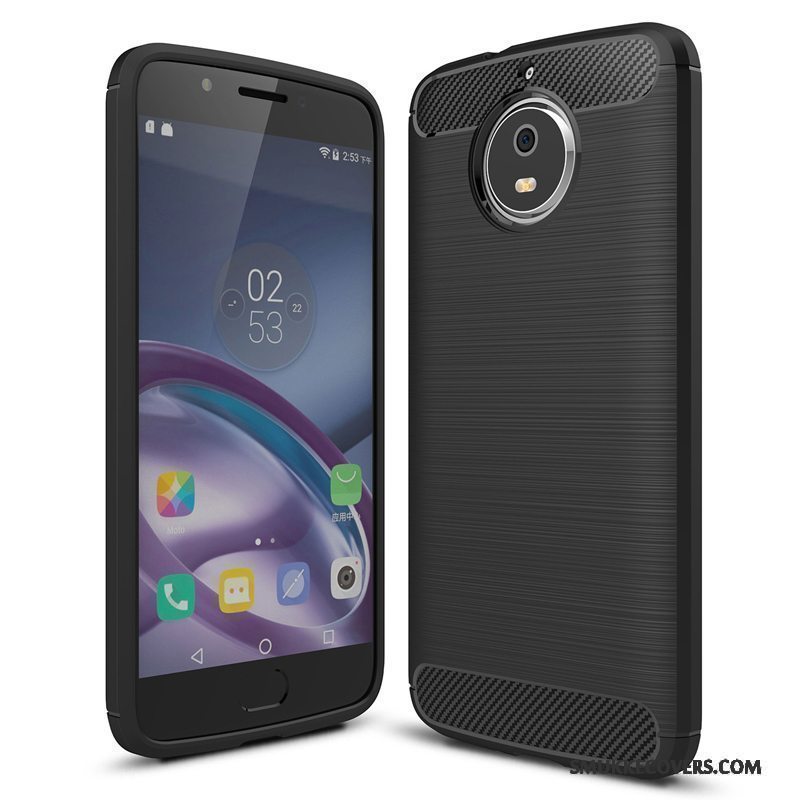 Etui Moto G5s Tasker Fiber Telefon, Cover Moto G5s Silikone Mønster Sort