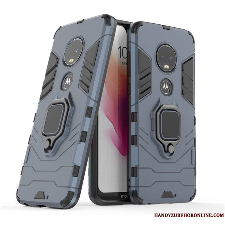 Etui Moto G7 Beskyttelse Ring Telefon, Cover Moto G7 Tasker Cyan Anti-fald