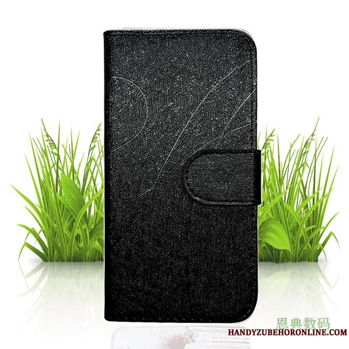 Etui Moto G7 Læder Sort Telefon, Cover Moto G7 Beskyttelse