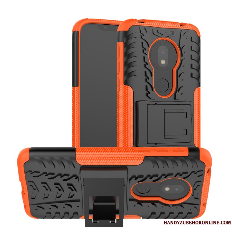 Etui Moto G7 Play Support Ny Orange, Cover Moto G7 Play Kreativ Telefonanti-fald