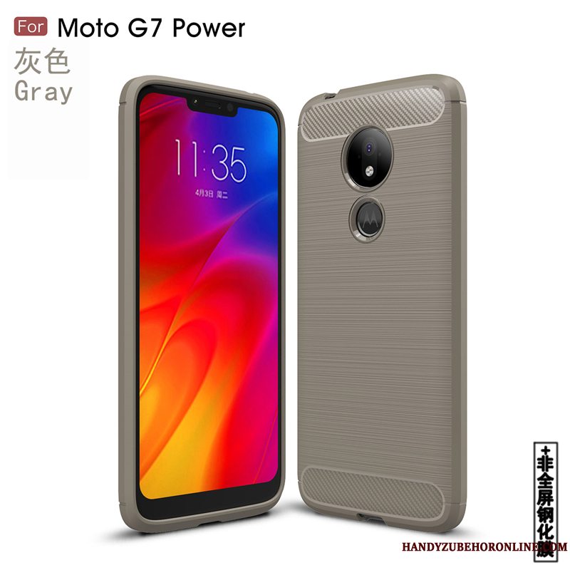 Etui Moto G7 Power Tasker Ny Grå, Cover Moto G7 Power Blød Trend Anti-fald