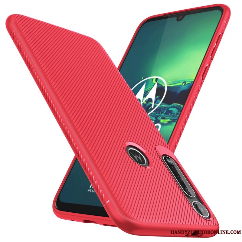 Etui Moto G8 Plus Blød Telefonanti-fald, Cover Moto G8 Plus Beskyttelse Pu Rød