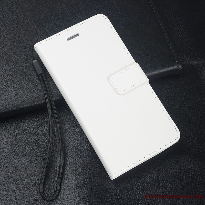 Etui Moto G8 Plus Læder Hængende Ornamenter Telefon, Cover Moto G8 Plus Tasker Anti-fald Hvid