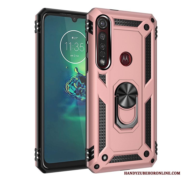 Etui Moto G8 Plus Silikone Telefonlyserød, Cover Moto G8 Plus Beskyttelse