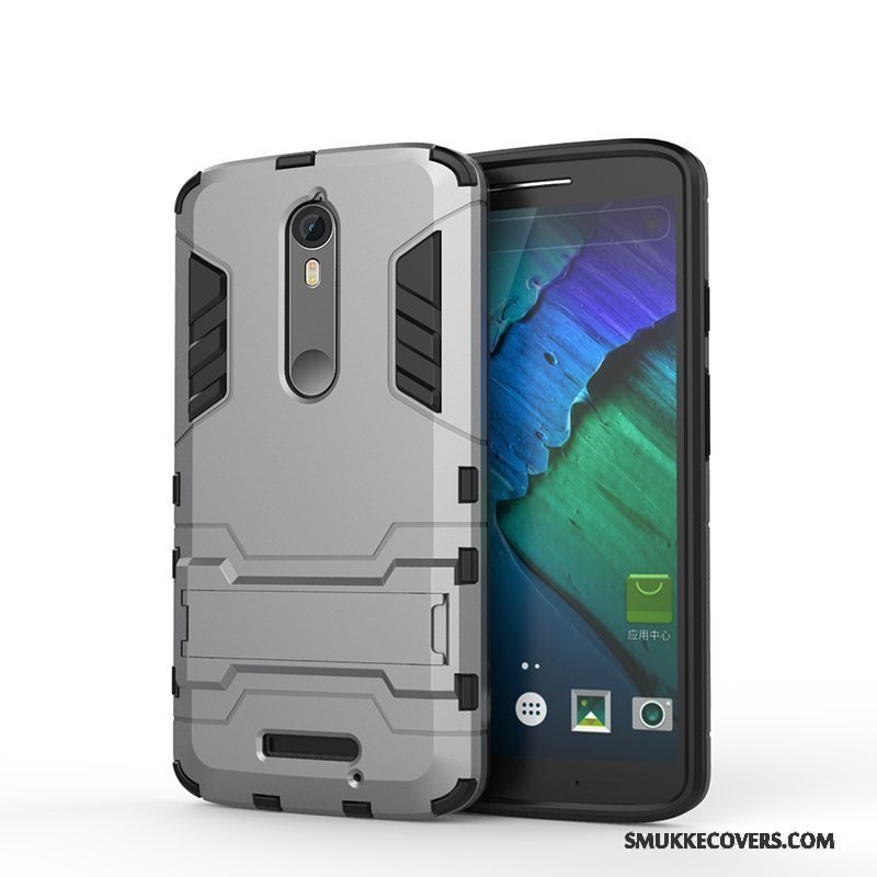 Etui Moto X Force Support Mesh Grå, Cover Moto X Force Beskyttelse Anti-fald Telefon