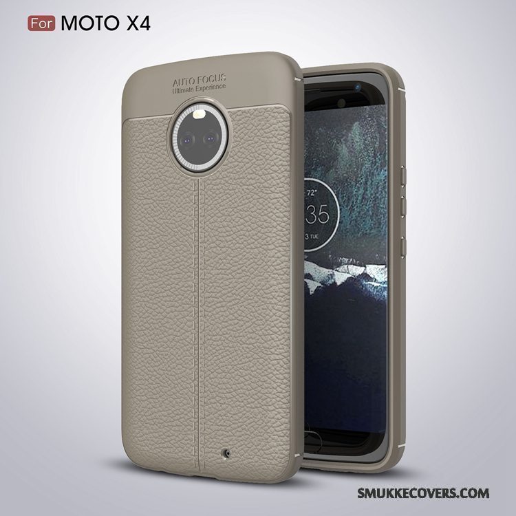 Etui Moto X4 Kreativ Trend Simple, Cover Moto X4 Beskyttelse Grå Af Personlighed