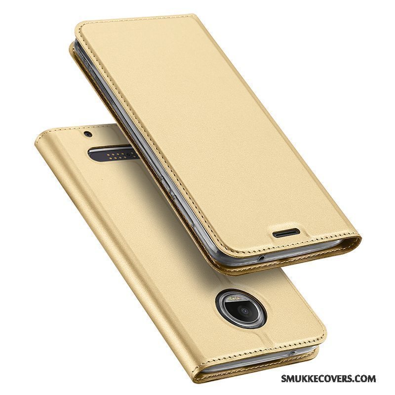 Etui Moto Z 2018 Beskyttelse Guld Business, Cover Moto Z 2018 Folio Til Anti-fald