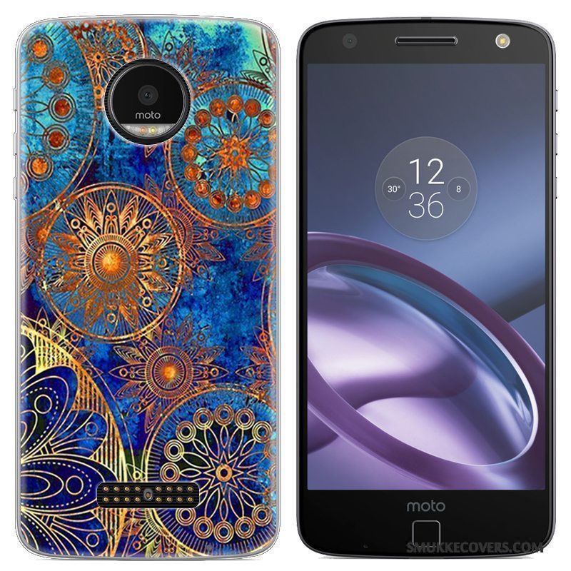 Etui Moto Z Kreativ Blå Telefon, Cover Moto Z Silikone