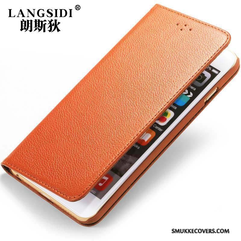 Etui Moto Z Play Folio Anti-fald Telefon, Cover Moto Z Play Læder Orange Tilpas