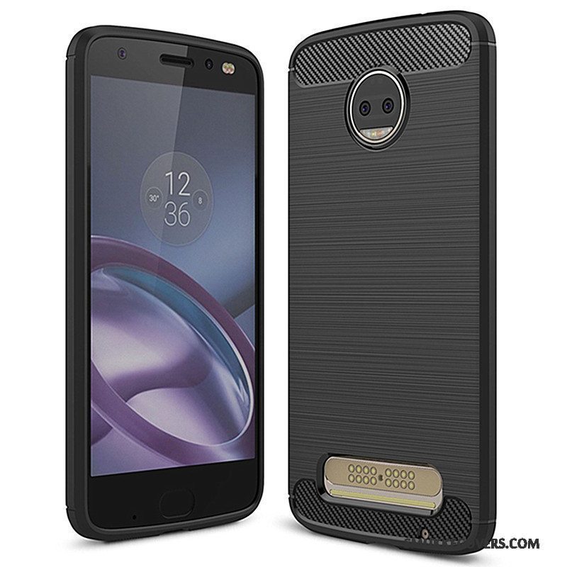 Etui Moto Z2 Play Silikone Telefonsort, Cover Moto Z2 Play Blød