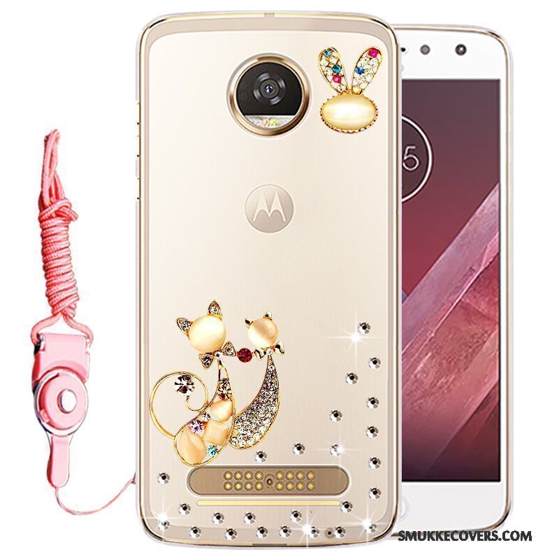 Etui Moto Z2 Play Strass Telefonguld, Cover Moto Z2 Play Beskyttelse