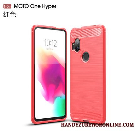 Etui Motorola One Hyper Blød Anti-fald Business, Cover Motorola One Hyper Beskyttelse Rød Mønster