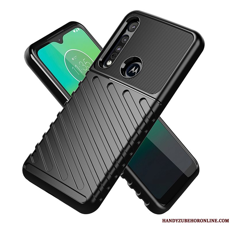 Etui Motorola One Macro Silikone Slim Sort, Cover Motorola One Macro Tasker Business Anti-fald