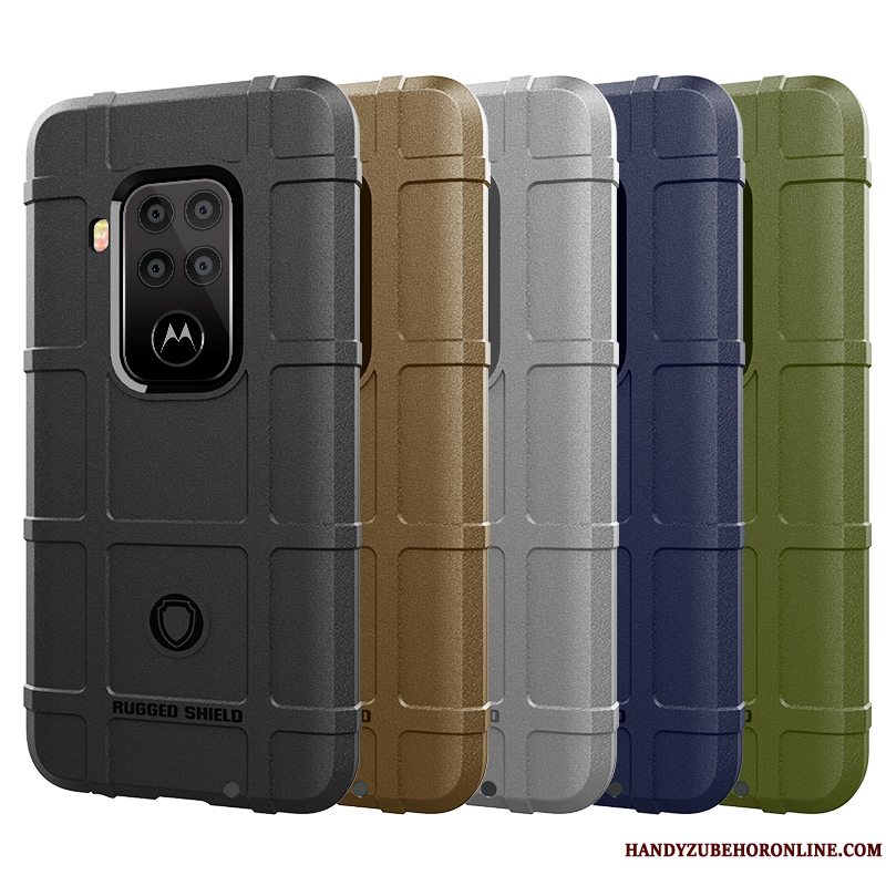 Etui Motorola One Zoom Silikone Pu Anti-fald, Cover Motorola One Zoom Beskyttelse Telefonsort