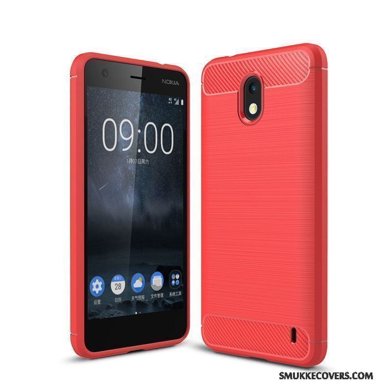 Etui Nokia 2 Blød Rød Anti-fald, Cover Nokia 2 Silikone Fiber