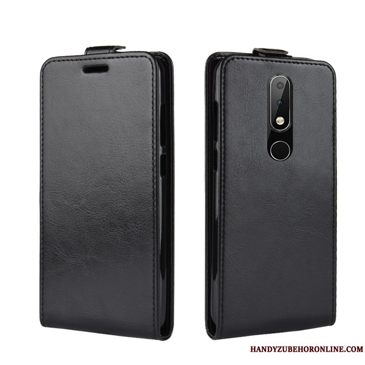 Etui Nokia 5.1 Plus Læder Telefonkort, Cover Nokia 5.1 Plus Folio Sort