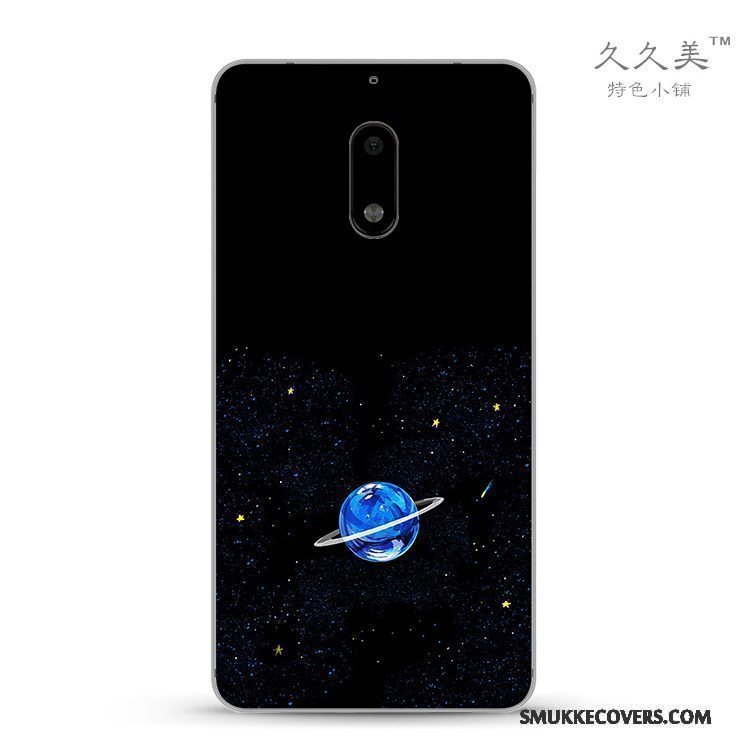 Etui Nokia 6 Kreativ Abstrakt Sort, Cover Nokia 6 Beskyttelse Gennemsigtig Scenery