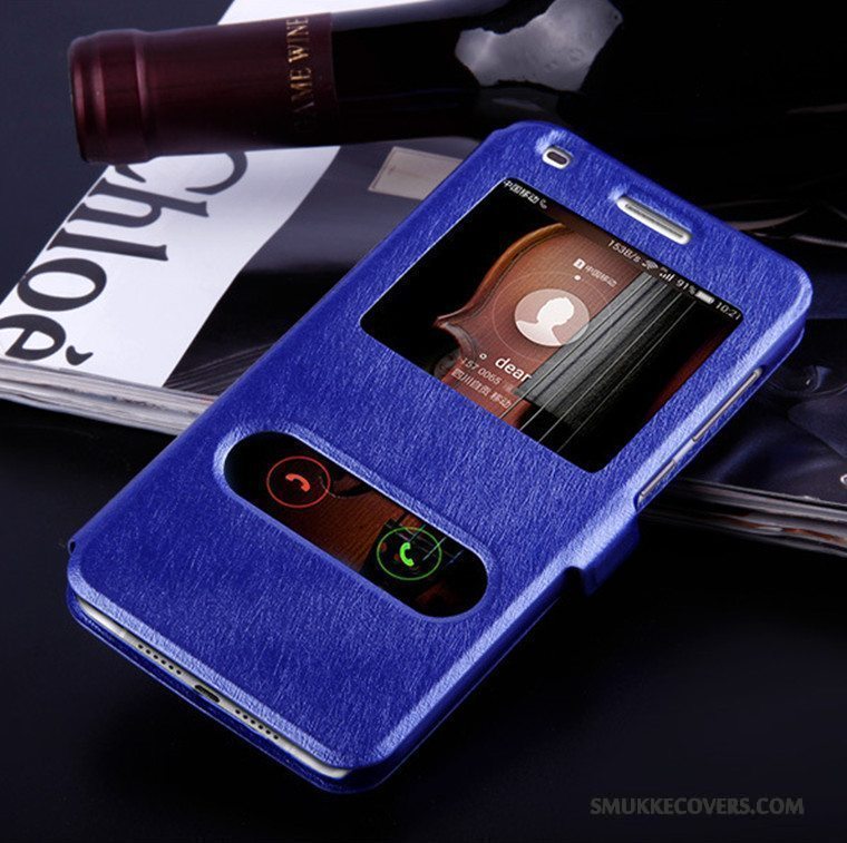 Etui Nokia 6 Læder Telefonblå, Cover Nokia 6 Beskyttelse Anti-fald