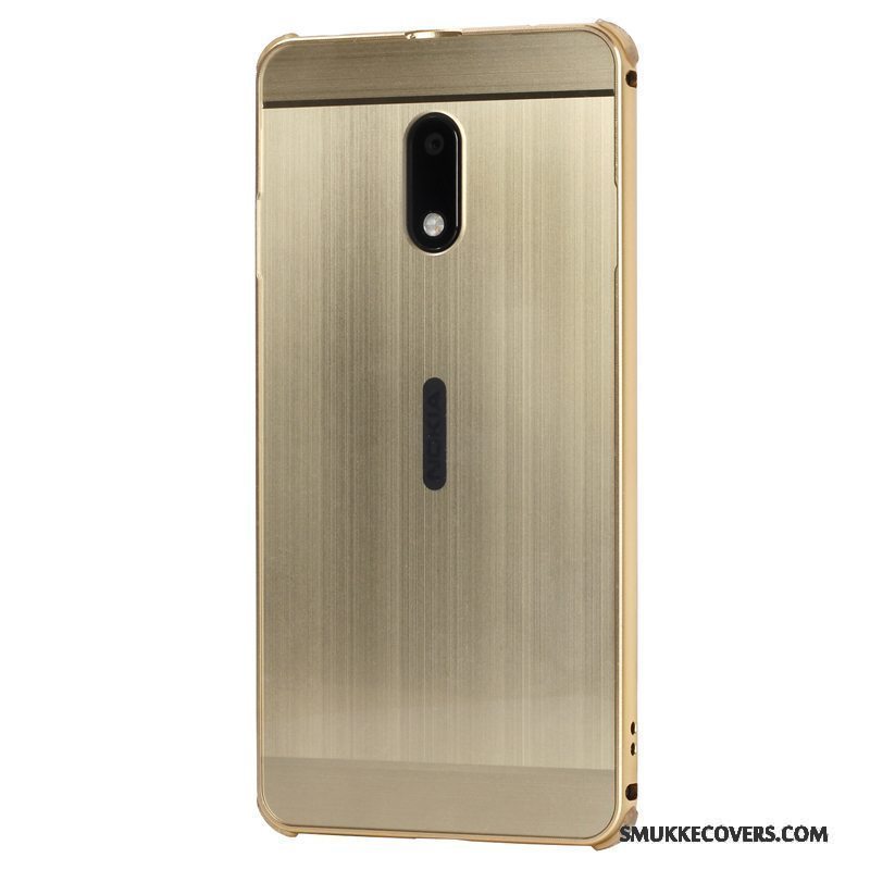 Etui Nokia 6 Metal Trend Guld, Cover Nokia 6 Beskyttelse Telefonanti-fald