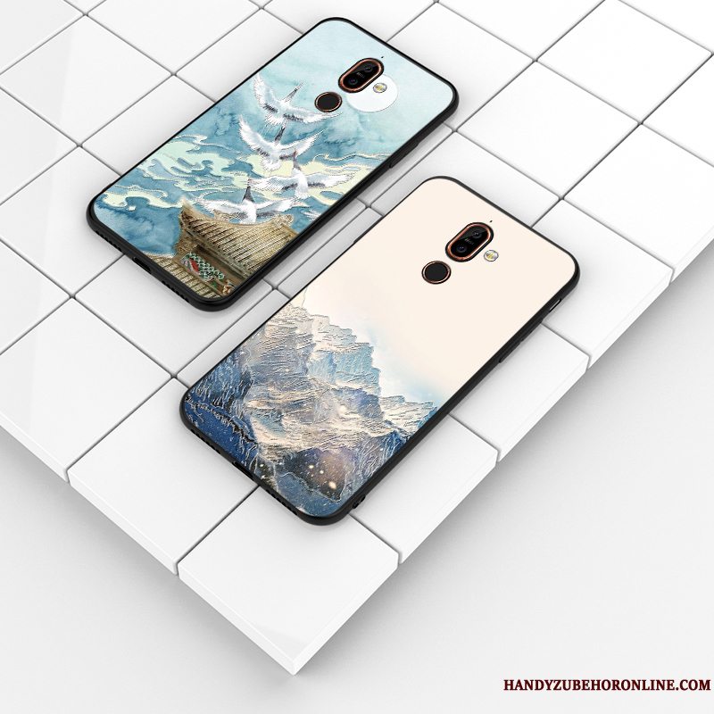 Etui Nokia 7 Plus Blød Tilpas Af Personlighed, Cover Nokia 7 Plus Silikone Blå Nubuck