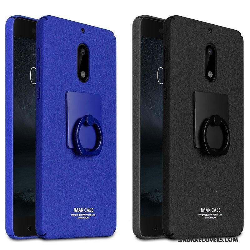 Etui Nokia 7 Tasker Nubuck Anti-fald, Cover Nokia 7 Beskyttelse Ring Sort