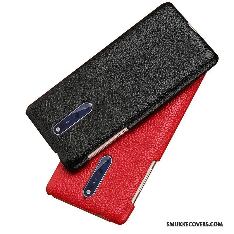 Etui Nokia 8 Læder Anti-fald Telefon, Cover Nokia 8 Trendy Hård