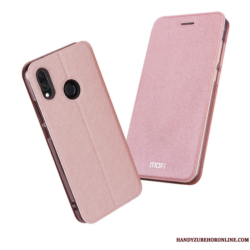 Etui Redmi 7 Tasker Lille Sektion Lyserød, Cover Redmi 7 Folio Anti-fald Rød