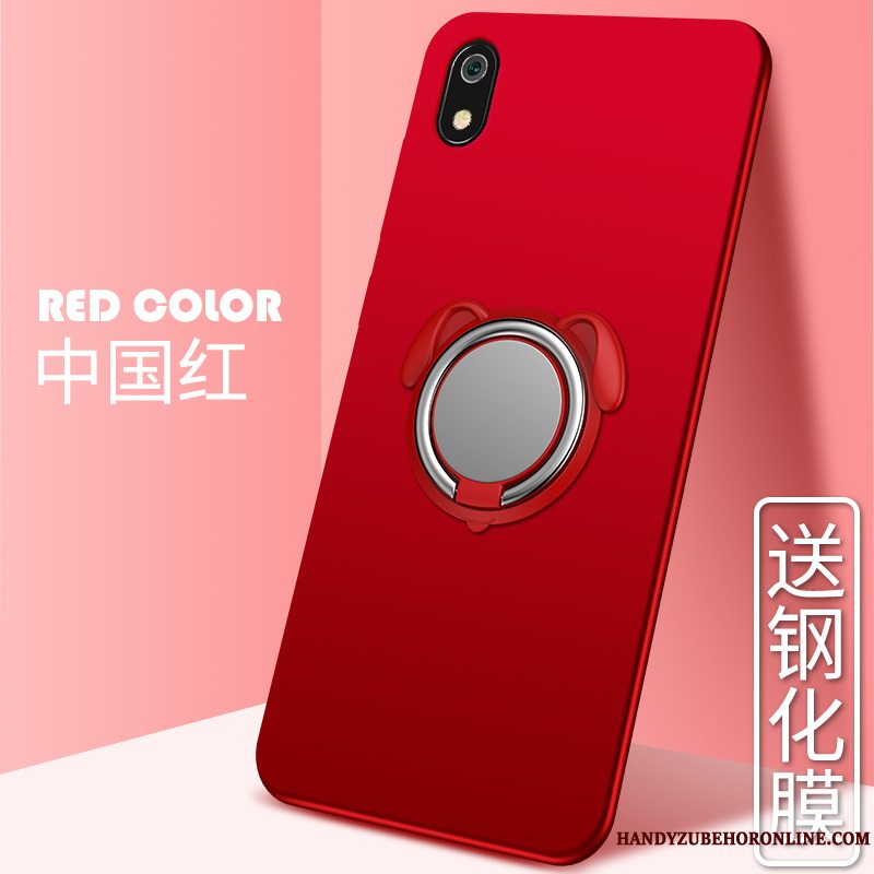 Etui Redmi 7a Tasker Anti-fald Magnetisk, Cover Redmi 7a Support Bil Rød