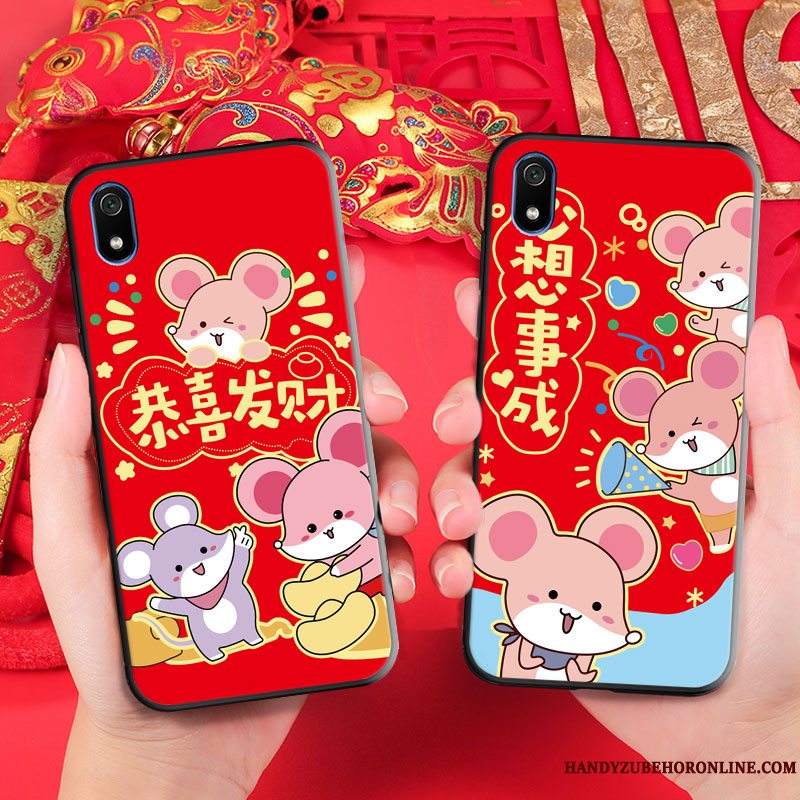 Etui Redmi 7a Tasker Anti-fald Telefon, Cover Redmi 7a Beskyttelse Rød Joyous