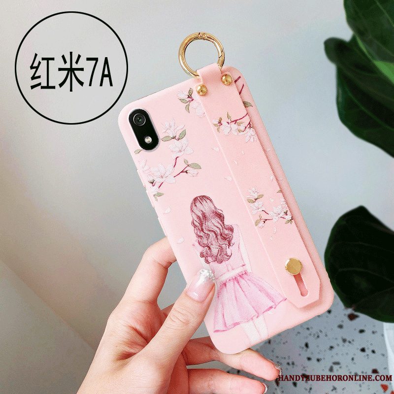 Etui Redmi 7a Tasker Telefonrød, Cover Redmi 7a Silikone Net Red Anti-fald