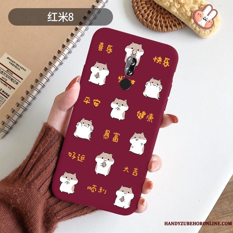 Etui Redmi 8 Blød Stor Nubuck, Cover Redmi 8 Beskyttelse Rotte Tynd