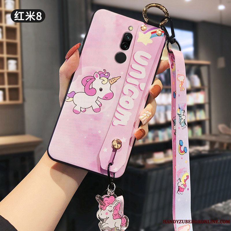 Etui Redmi 8 Cartoon Trend Lyserød, Cover Redmi 8 Tasker Telefonrød