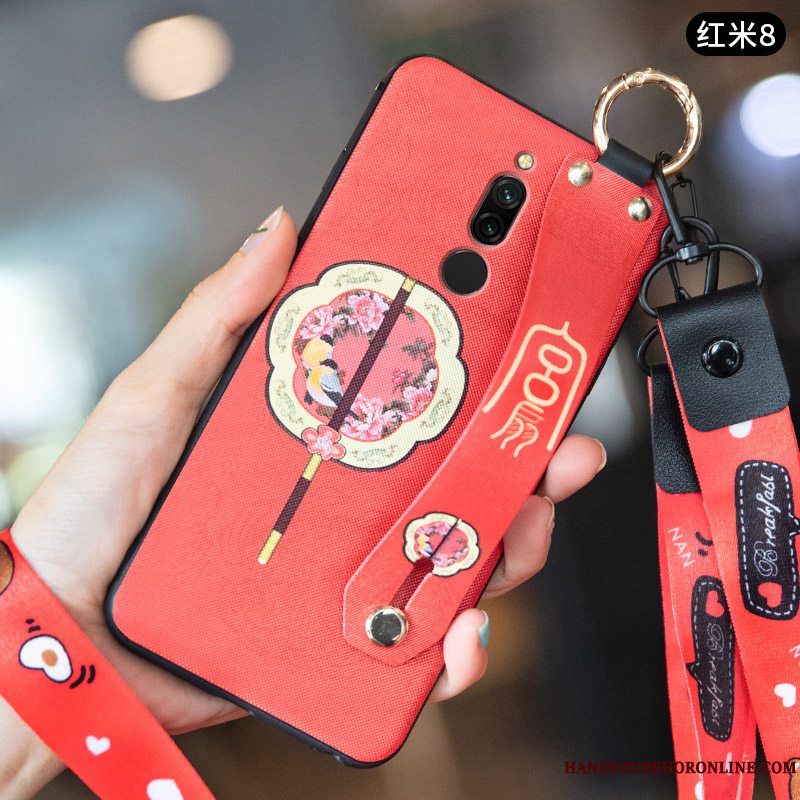 Etui Redmi 8 Vintage Trend Nubuck, Cover Redmi 8 Silikone Kinesisk Stil Lille Sektion