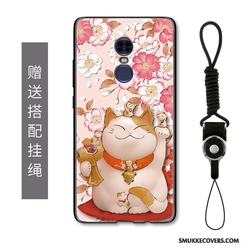 Etui Redmi Note 4x Cartoon Telefonrød, Cover Redmi Note 4x Kreativ Lyserød Wealth