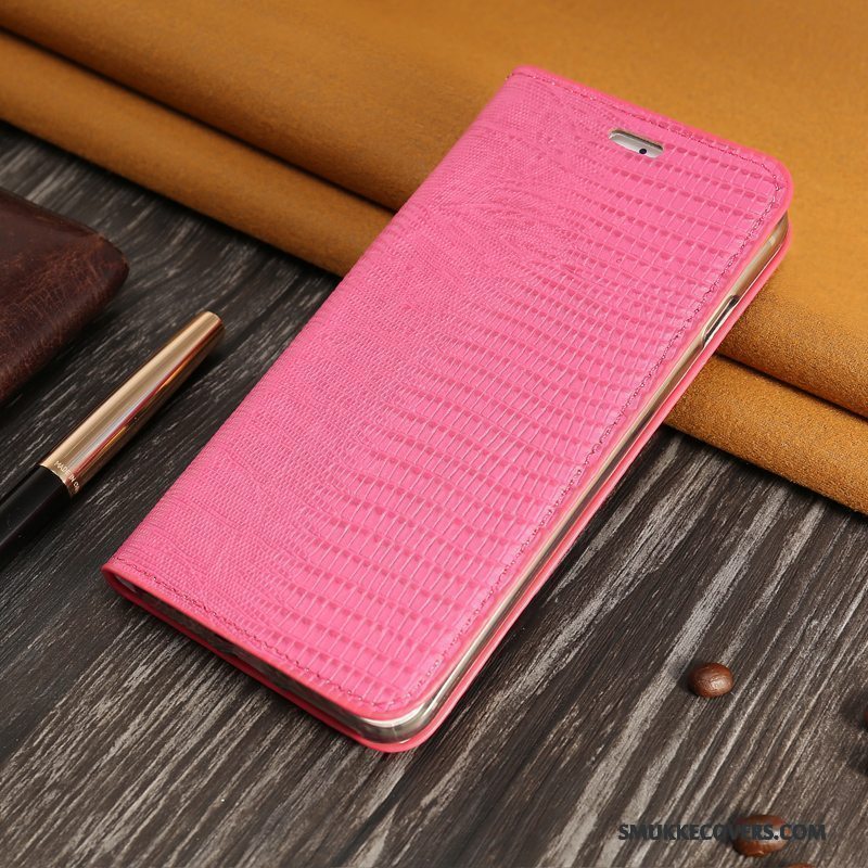 Etui Redmi Note 5 Pro Blød Kort Mønster, Cover Redmi Note 5 Pro Læder Lyserød Rød