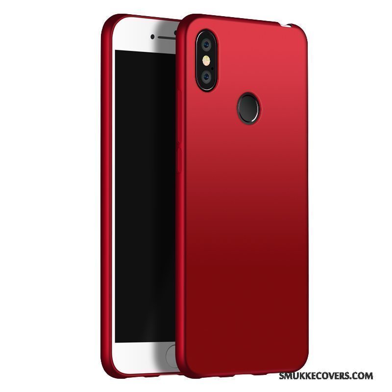 Etui Redmi Note 5 Silikone Solid Farve Anti-fald, Cover Redmi Note 5 Beskyttelse Simple Rød