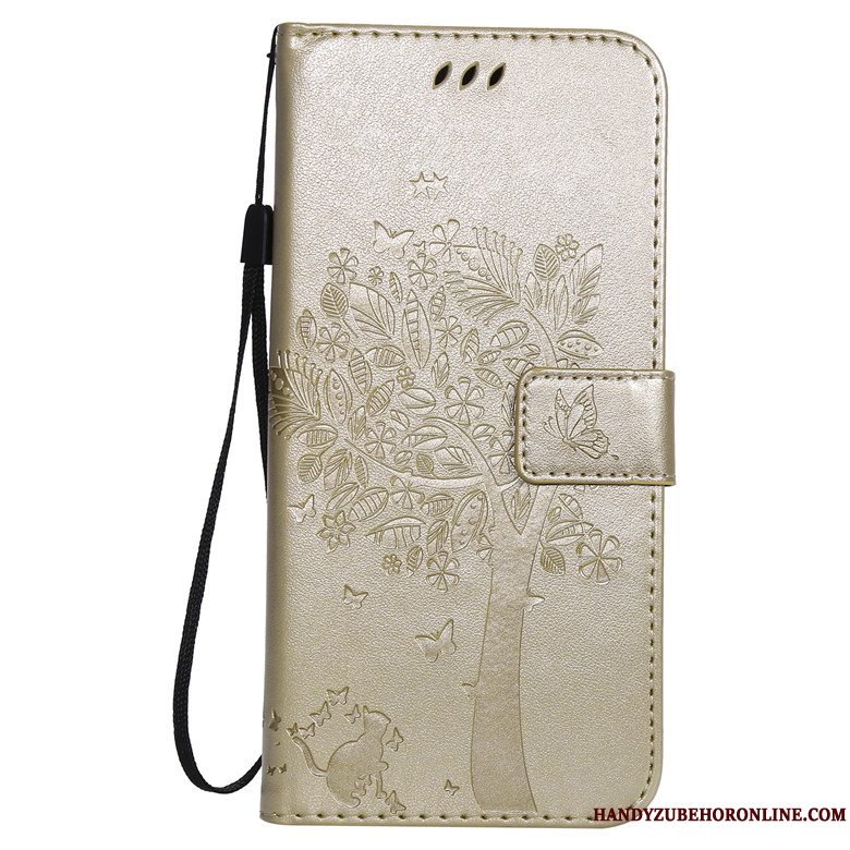 Etui Redmi Note 7 Læder Telefonlille Sektion, Cover Redmi Note 7 Folio Guld Anti-fald