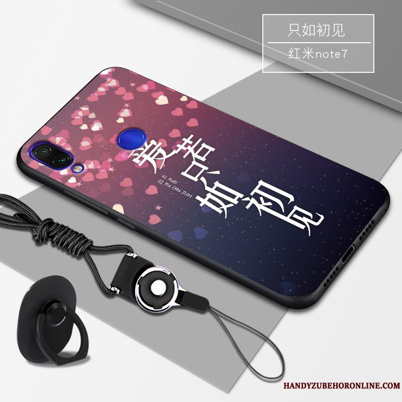 Etui Redmi Note 7 Silikone Telefonaf Personlighed, Cover Redmi Note 7 Beskyttelse Anti-fald Rød