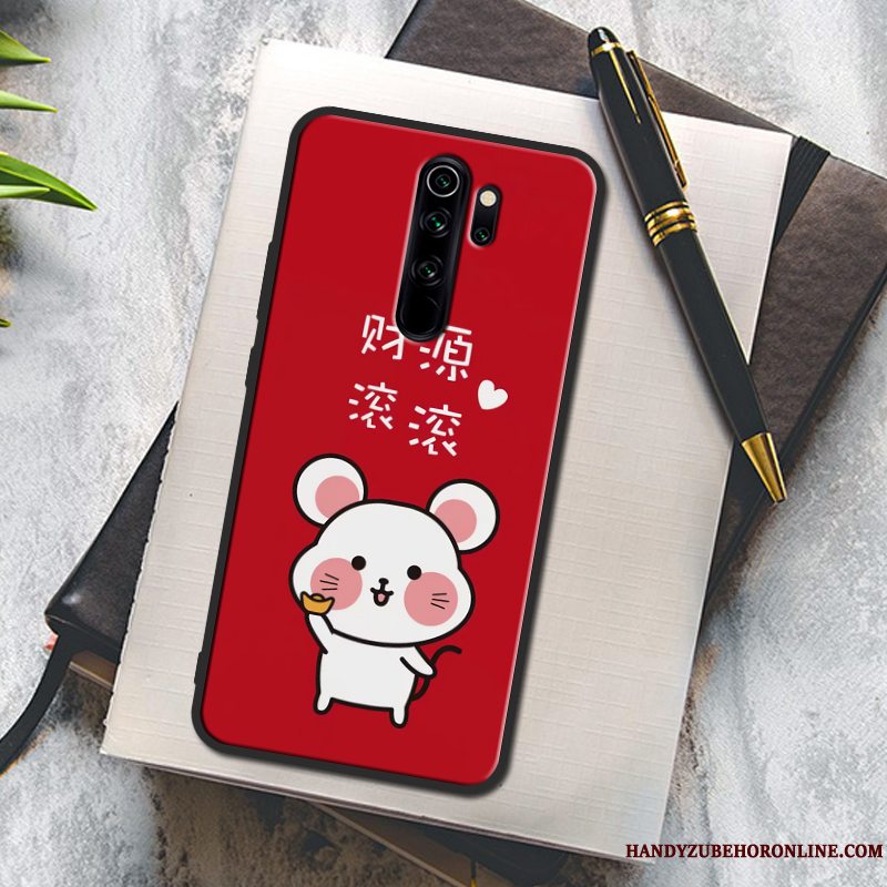 Etui Redmi Note 8 Pro Kreativ Anti-fald Wealth, Cover Redmi Note 8 Pro Malet Rød Telefon