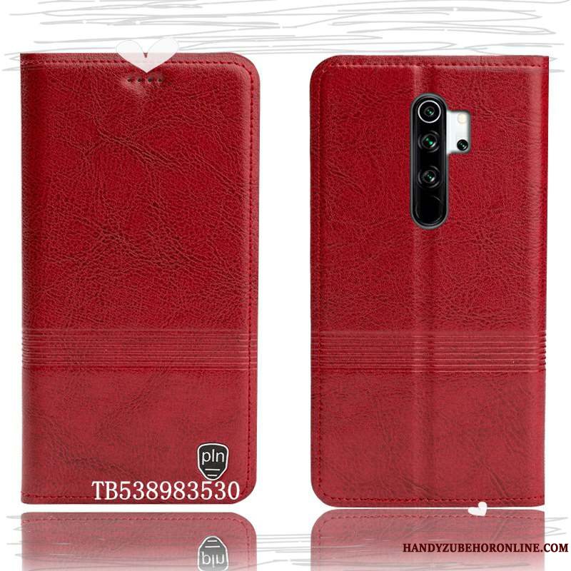 Etui Redmi Note 8 Pro Læder Telefonanti-fald, Cover Redmi Note 8 Pro Tasker Lille Sektion Rød